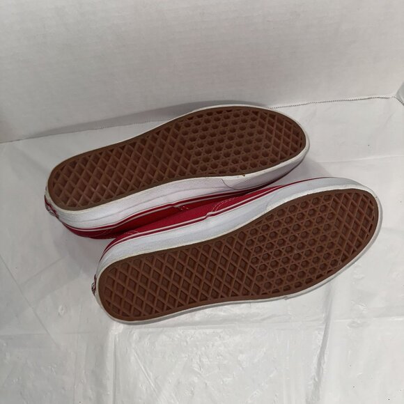 Vans Red Canvas Slip-On Shoes Mens Size 7 No Laces TB4R - Picture 7 of 7